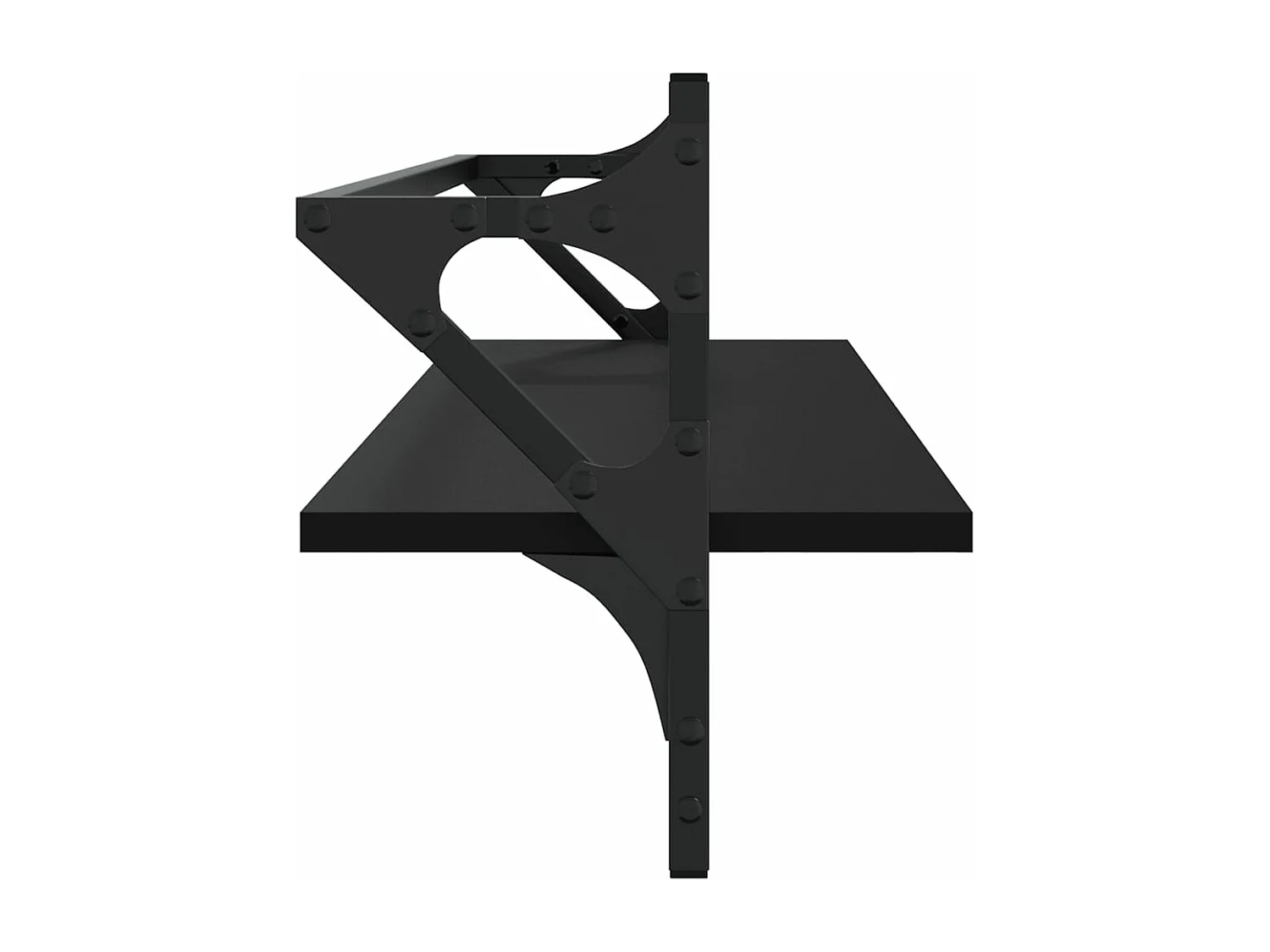 Wandregale mit Stangen 2 Stk. Schwarz 100x25x30 cm