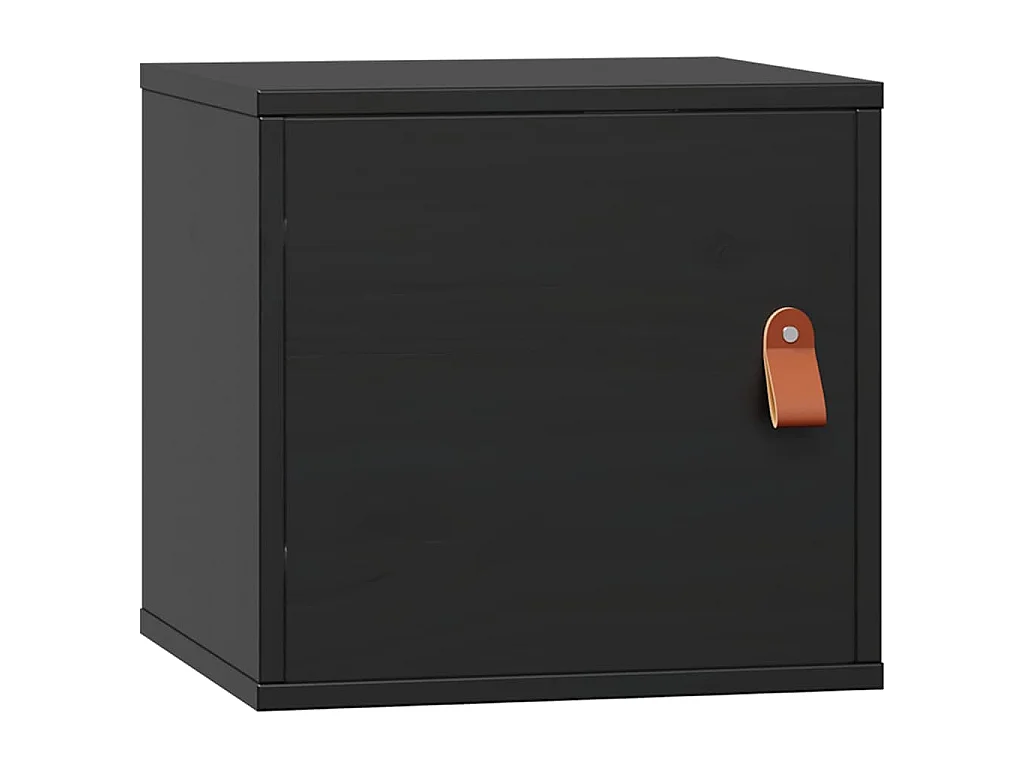 Armoires murales 2 pcs Noir 31,5x30x30 cm Bois de pin massif
