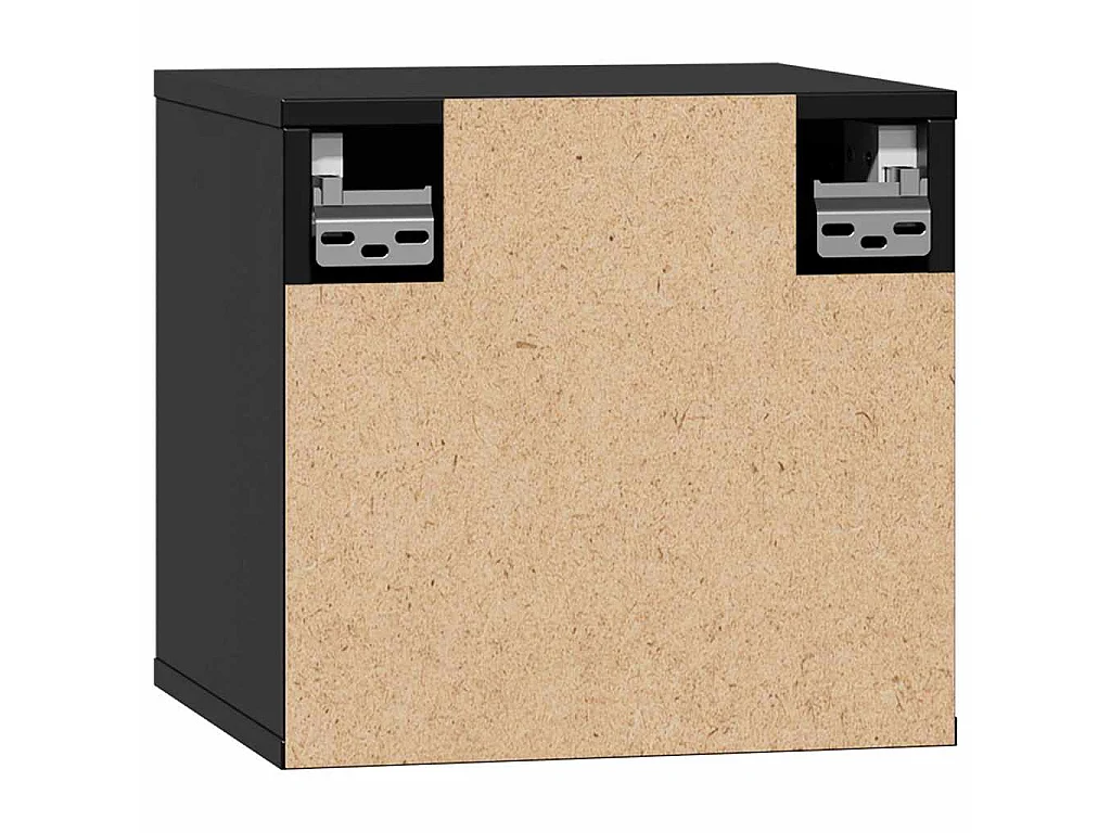 Armoires murales 2 pcs Noir 31,5x30x30 cm Bois de pin massif