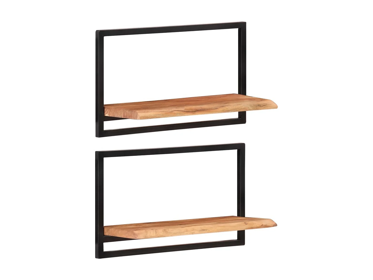 Étagères murales 2 pcs 60x25x35 cm Bois d'acacia et acier
