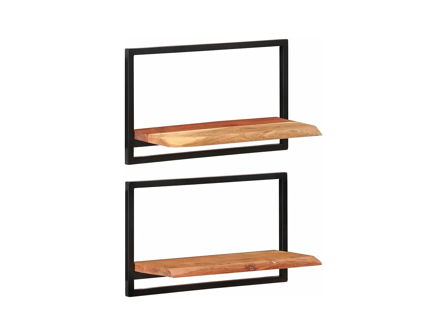 Étagères murales 2 pcs 60x25x35 cm Bois d'acacia et acier