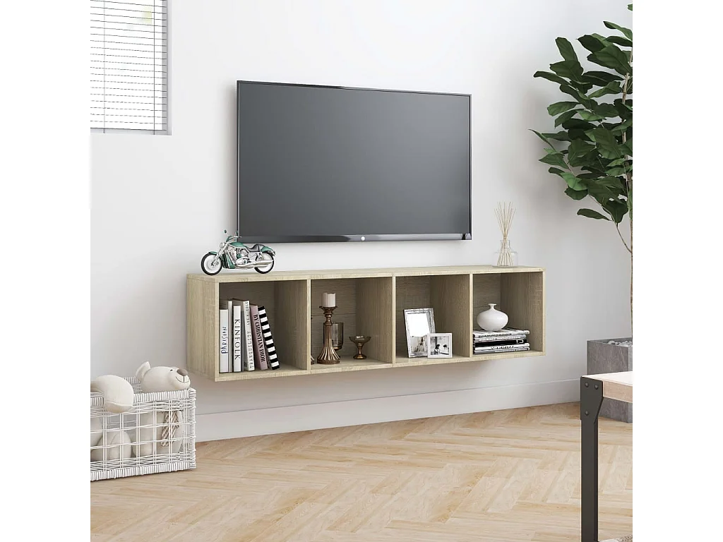 Bücherregal/TV-Schrank Sonoma-Eiche 143×30×36 cm