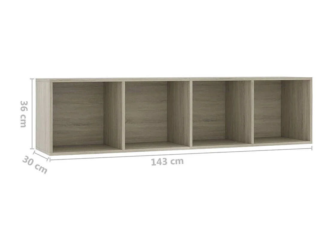 Bücherregal/TV-Schrank Sonoma-Eiche 143×30×36 cm