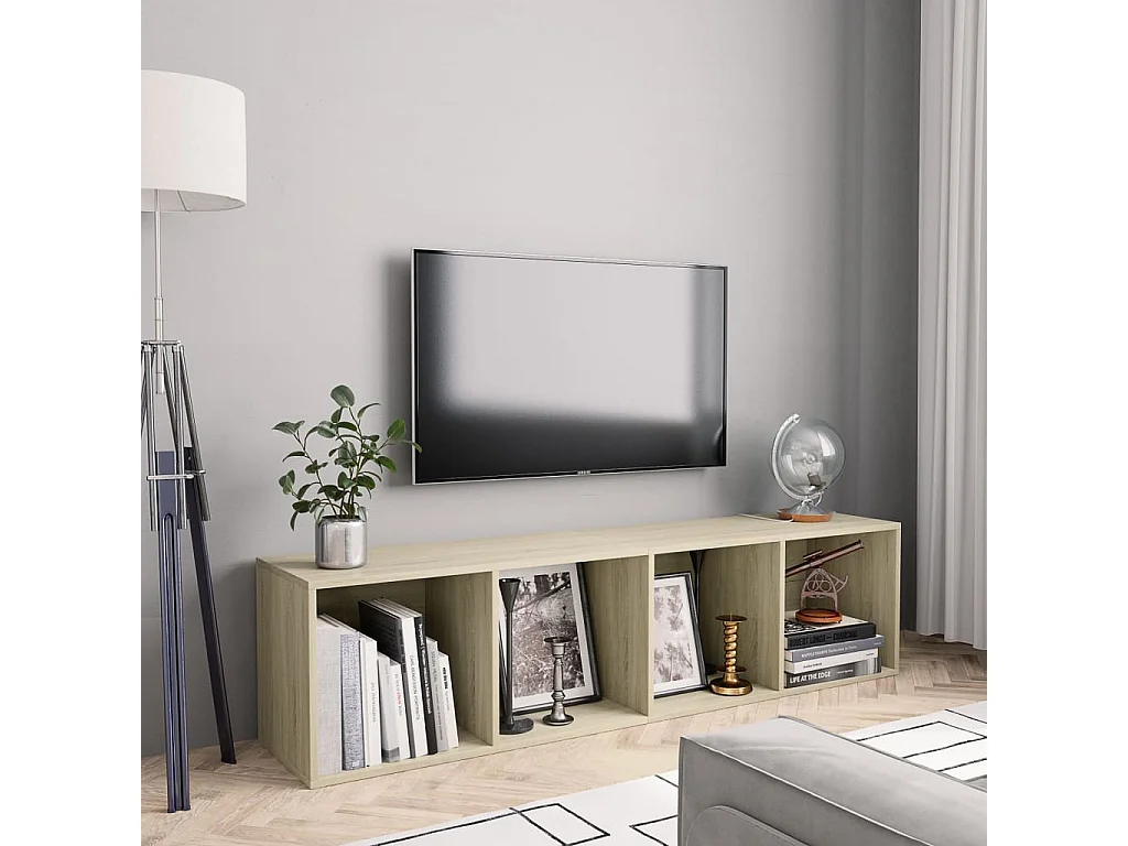 Bücherregal/TV-Schrank Sonoma-Eiche 143×30×36 cm