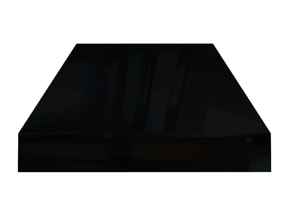 Étagère murale flottante 4 pcs Noir brillant 60x23,5x3,8 cm MDF
