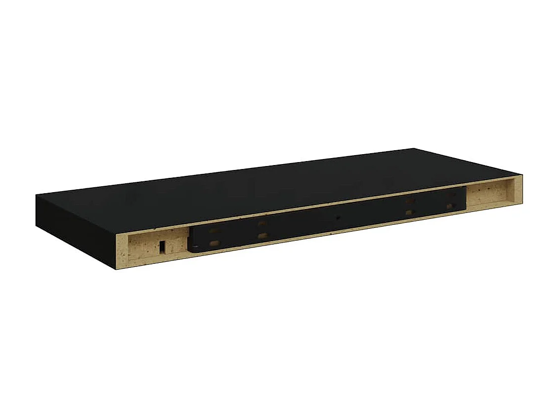 Étagère murale flottante 4 pcs Noir brillant 60x23,5x3,8 cm MDF