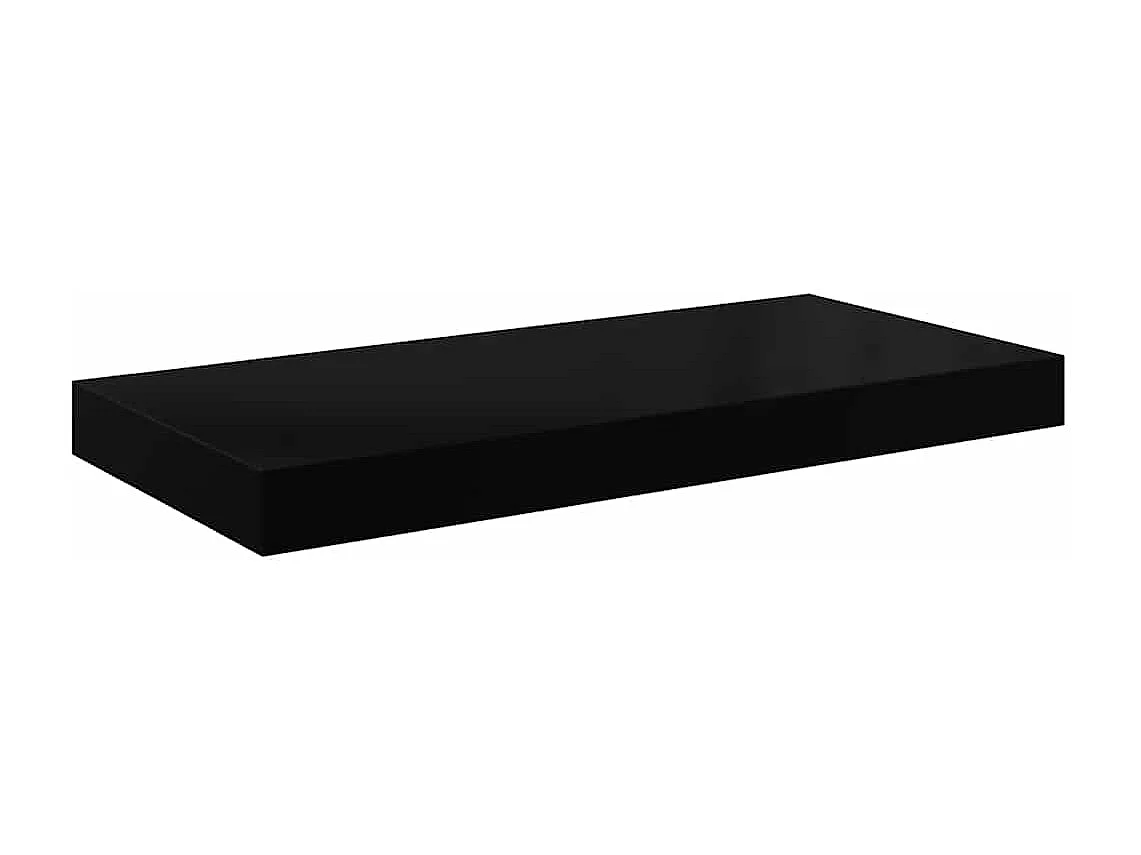 Étagère murale flottante 4 pcs Noir brillant 60x23,5x3,8 cm MDF