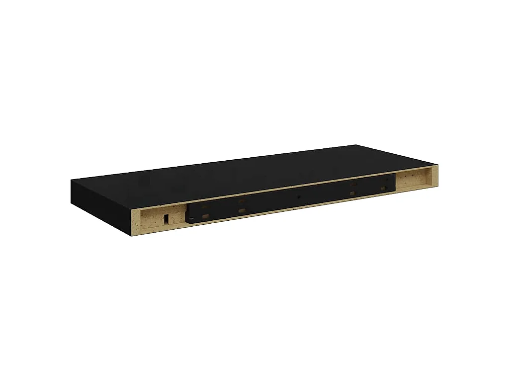 Wandschappen zwevend 4 st 60x23,5x3,8 cm MDF hoogglans zwart