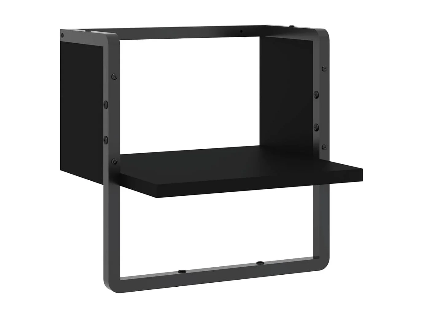Étagère murale avec barre noir 30x25x30 cm
