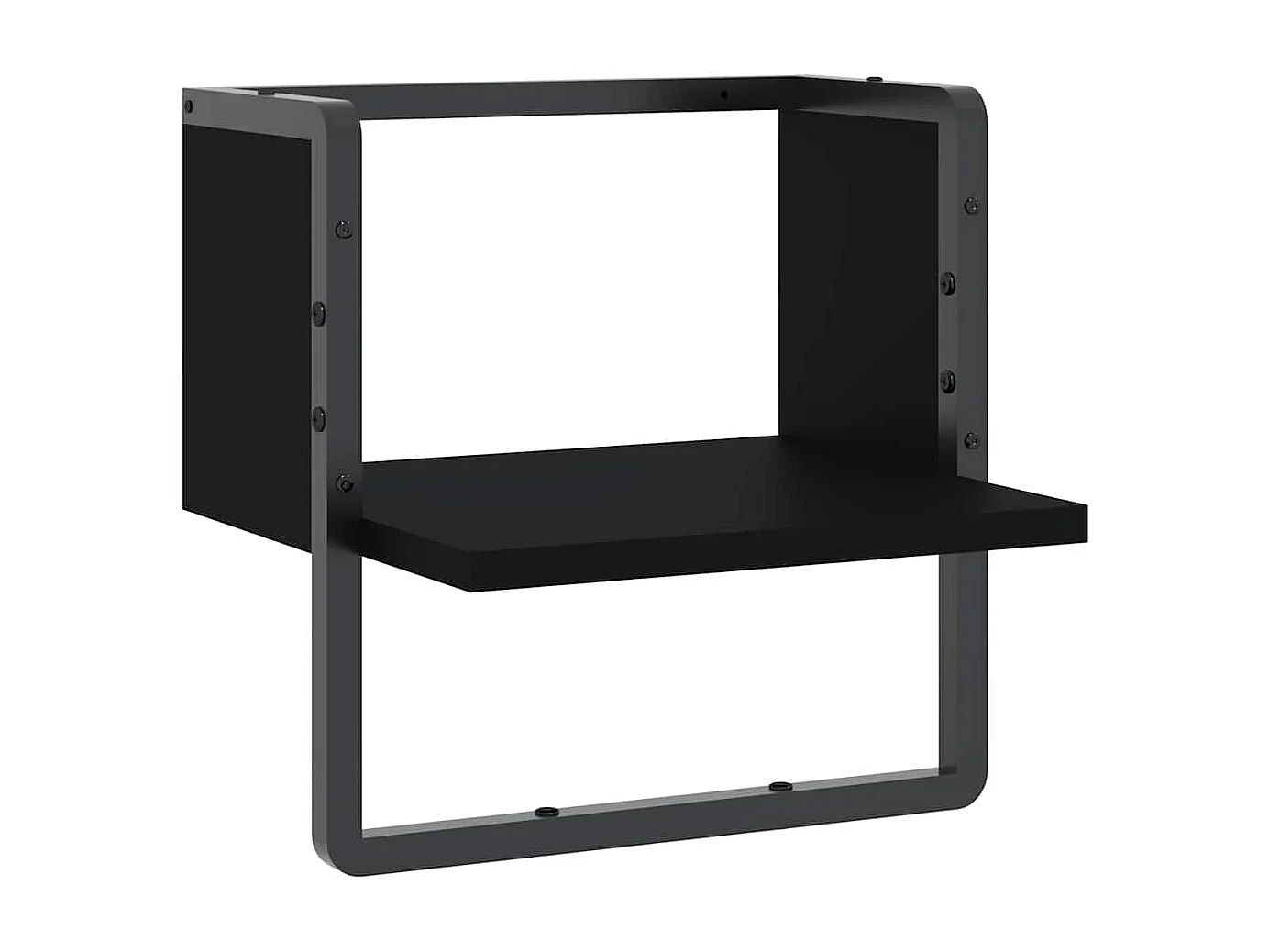 Étagère murale avec barre noir 30x25x30 cm