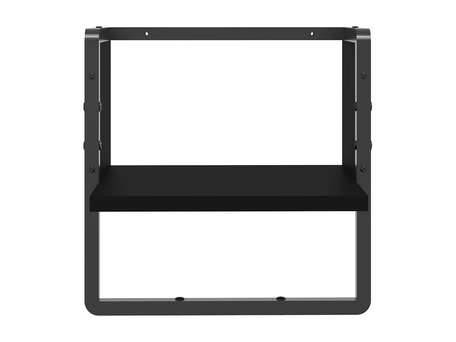 Étagère murale avec barre noir 30x25x30 cm