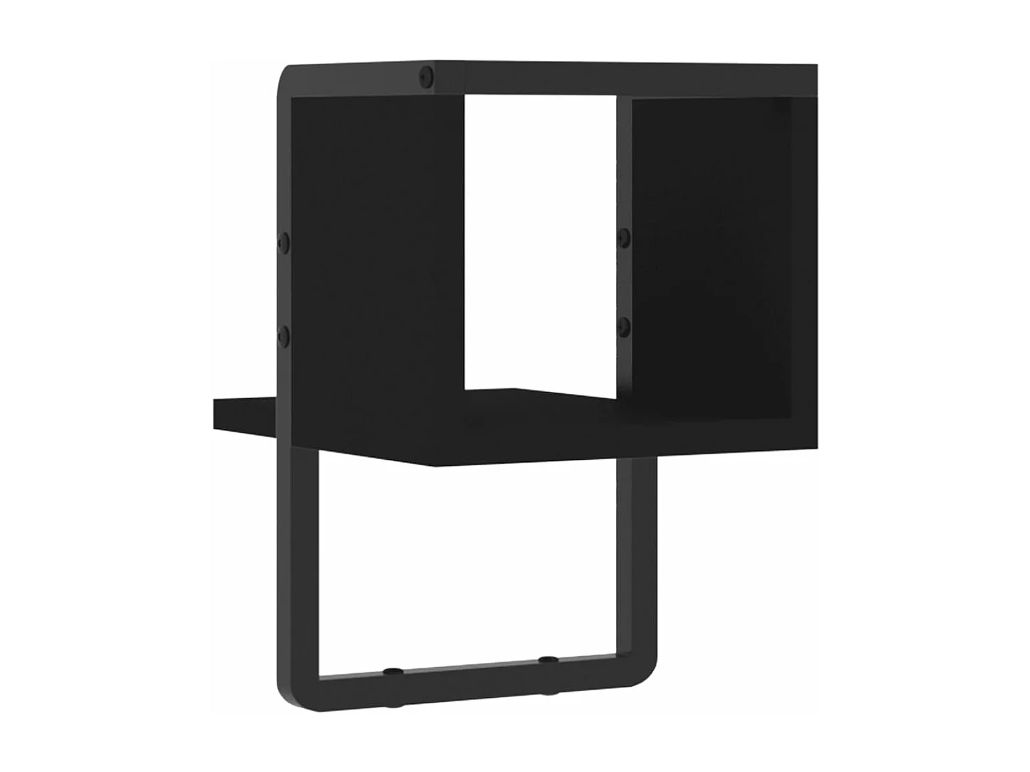 Wandregal mit Stange Schwarz 20x25x30 cm