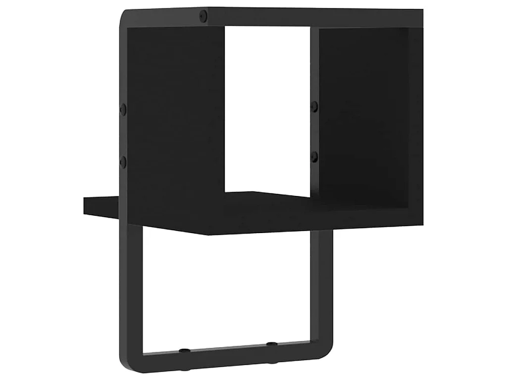 Étagère murale avec barre noir 20x25x30 cm