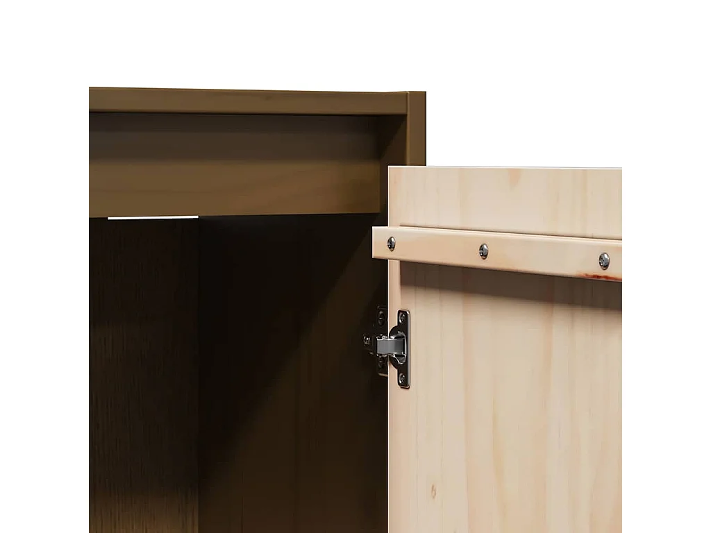 Wandschrank Honigbraun 30x30x100 cm Massivholz Kiefer