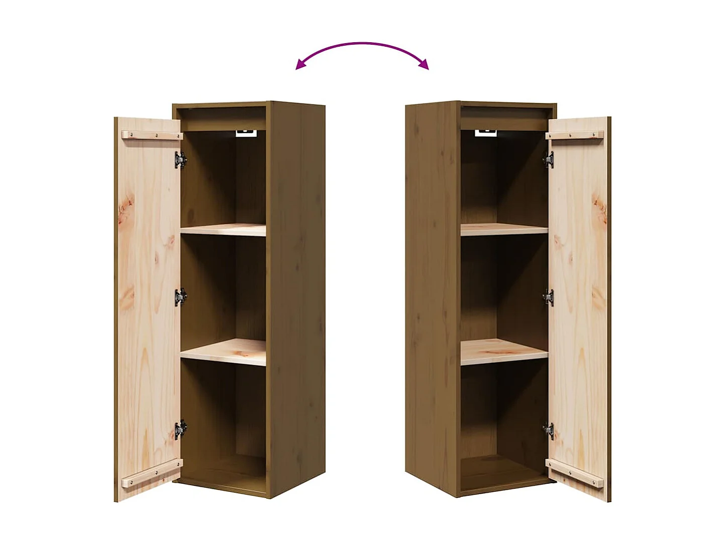 Armoire murale Marron miel 30x30x100 cm Bois de pin massif