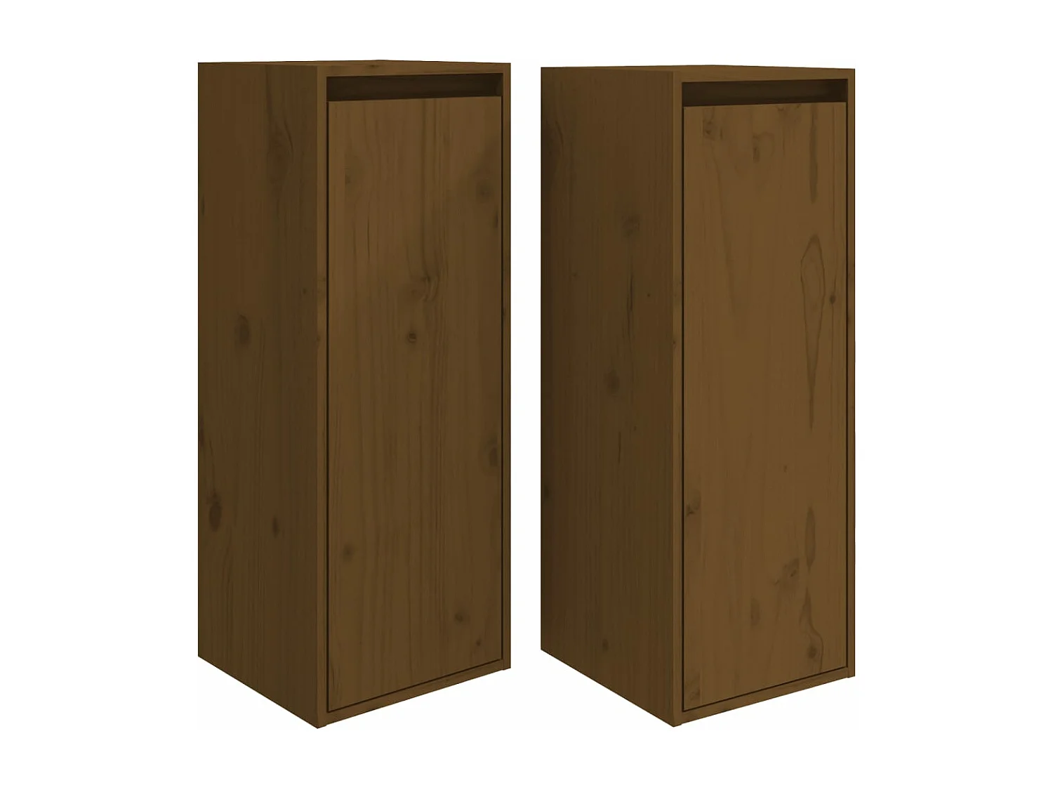Armoires murales 2pcs Marron miel 30x30x80cm Bois de pin massif