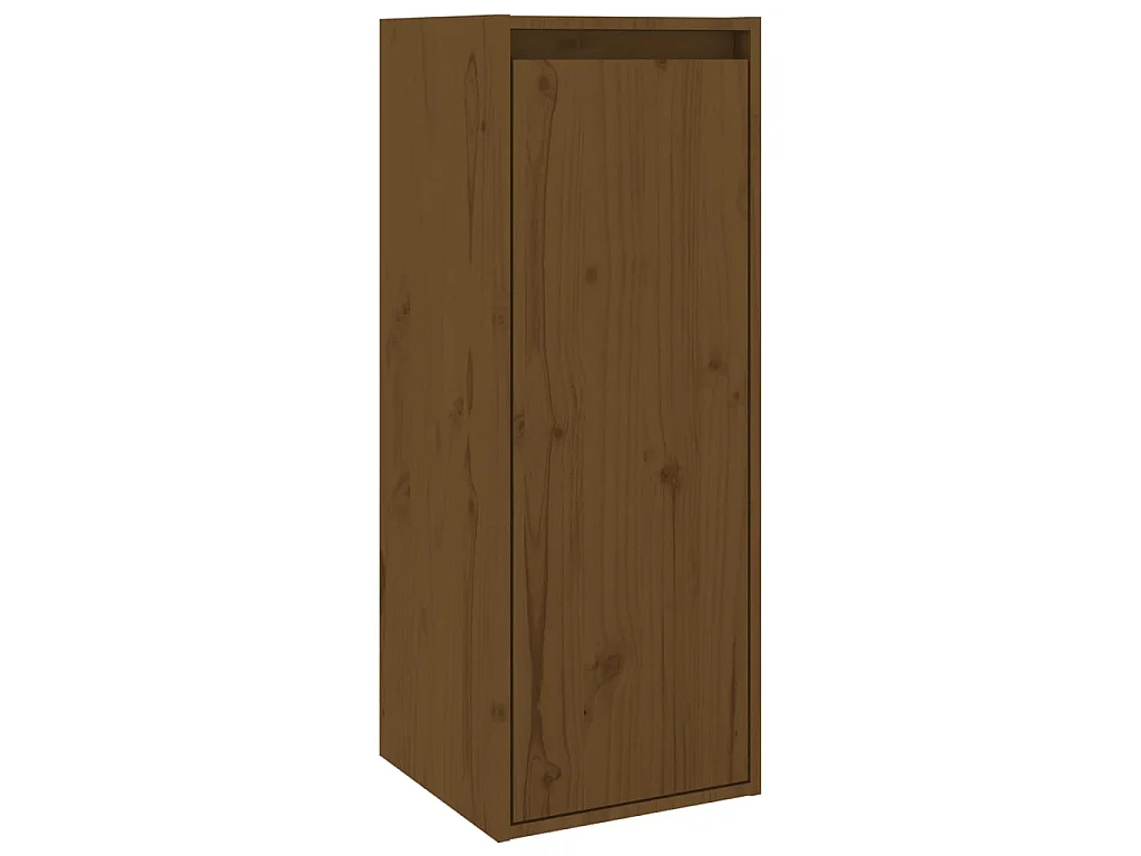 Armario de pared 2 uds madera de pino marrón miel 30x30x80 cm