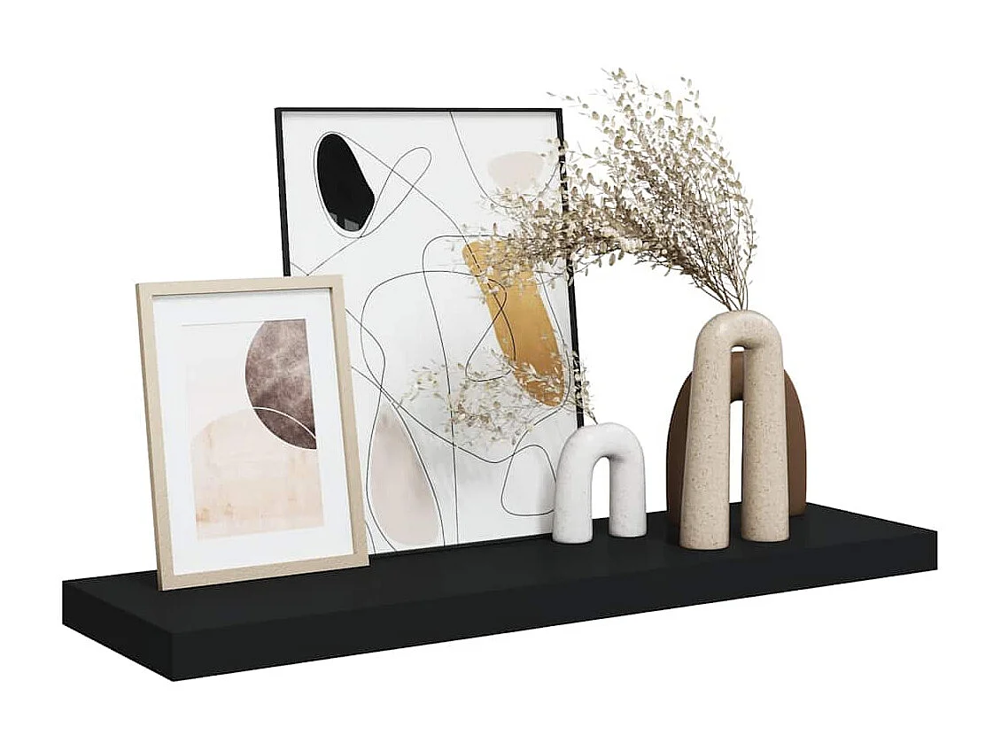 Wandschap zwevend 80x23,5x3,8 cm MDF zwart