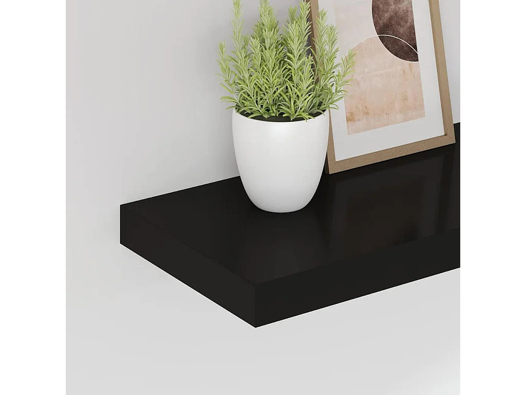 Wandschap zwevend 80x23,5x3,8 cm MDF zwart