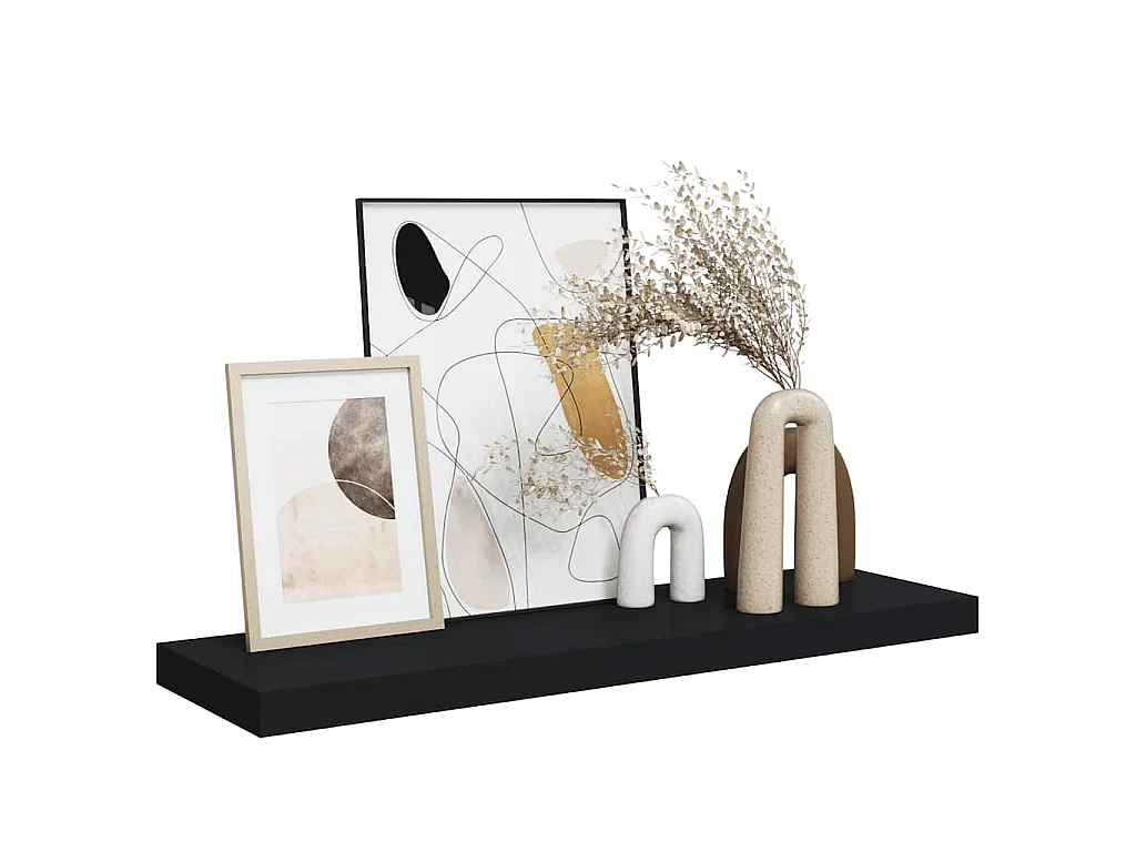 Wandschap zwevend 80x23,5x3,8 cm MDF zwart