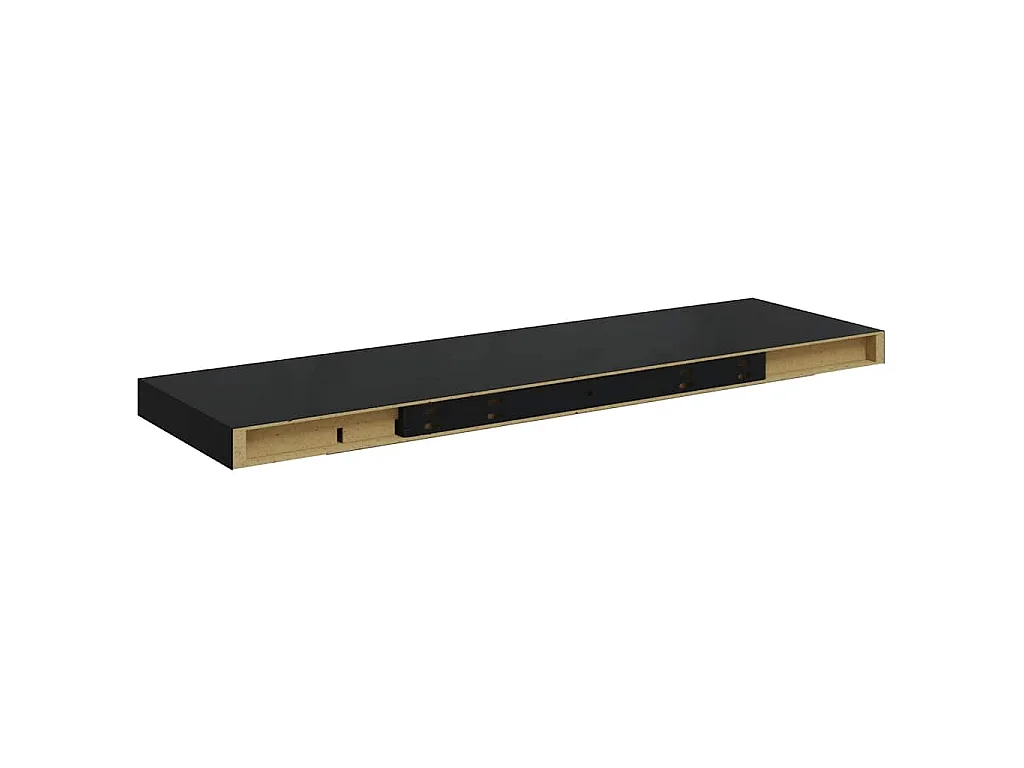 Wandschap zwevend 80x23,5x3,8 cm MDF zwart