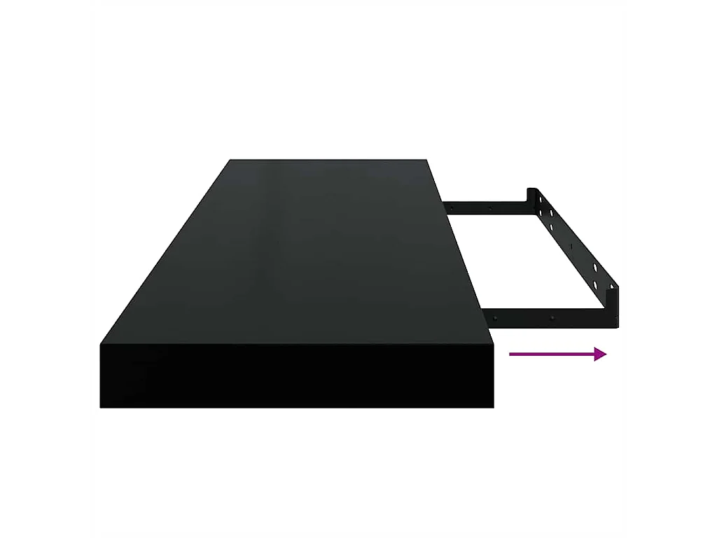 Wandschap zwevend 80x23,5x3,8 cm MDF zwart
