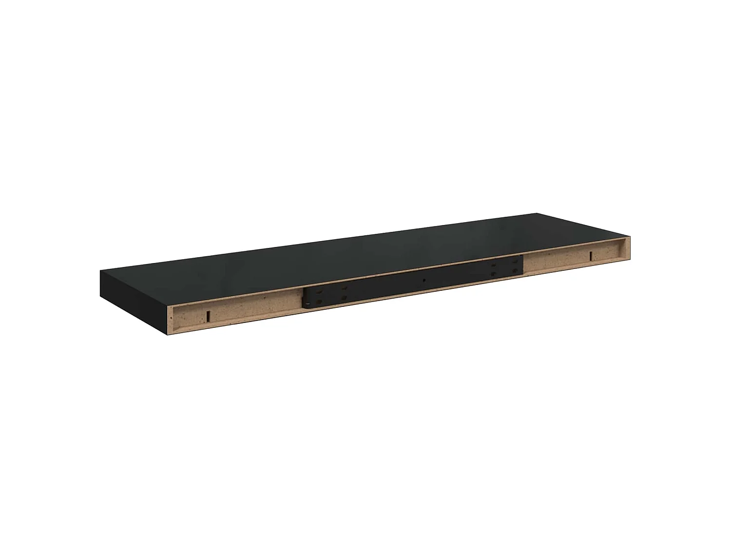 Scaffale a Parete Nero 80x23,5x3,8 cm in MDF