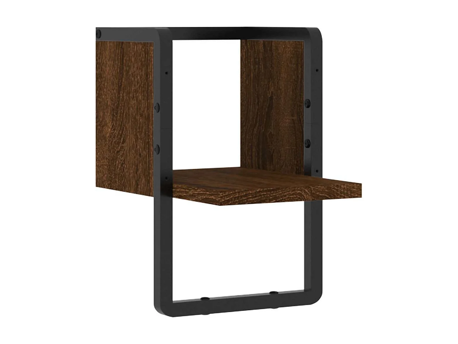 Wandregal mit Stange Braun Eichen-Optik 20x25x30 cm