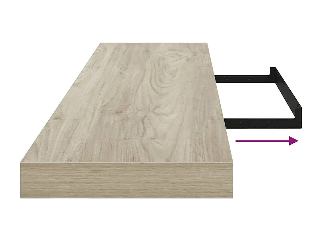 Schweberegal Eichen-Optik 120x23,5x3,8 cm MDF