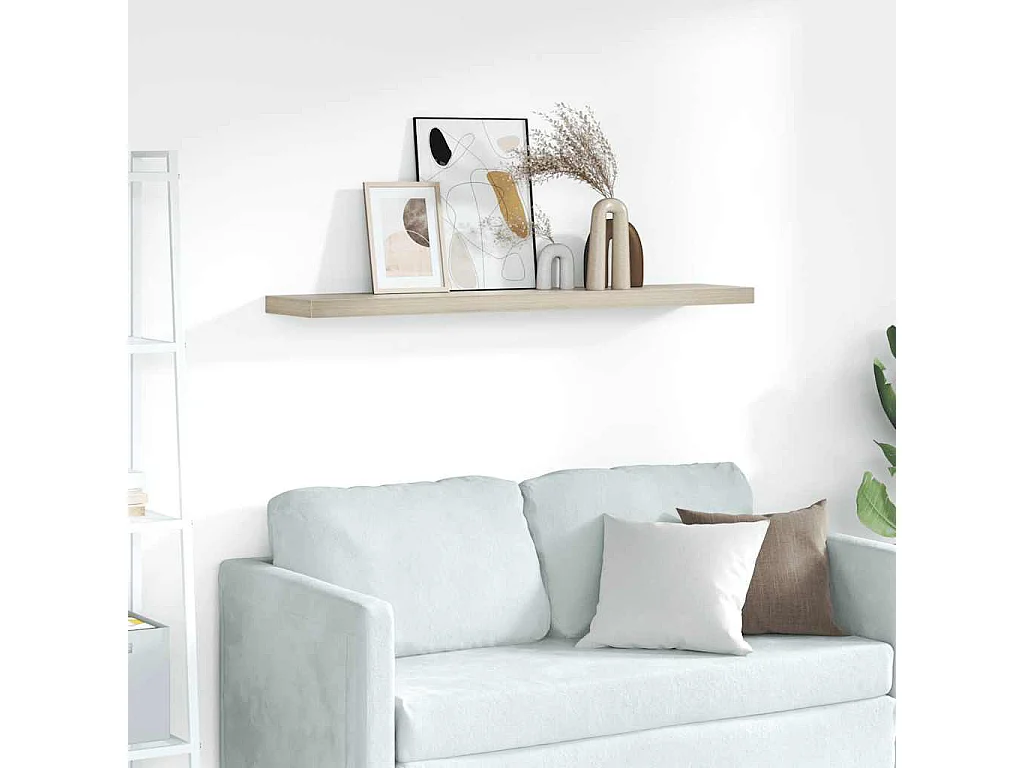 Étagère flottante murale chêne 120x23,5x3,8 cm MDF