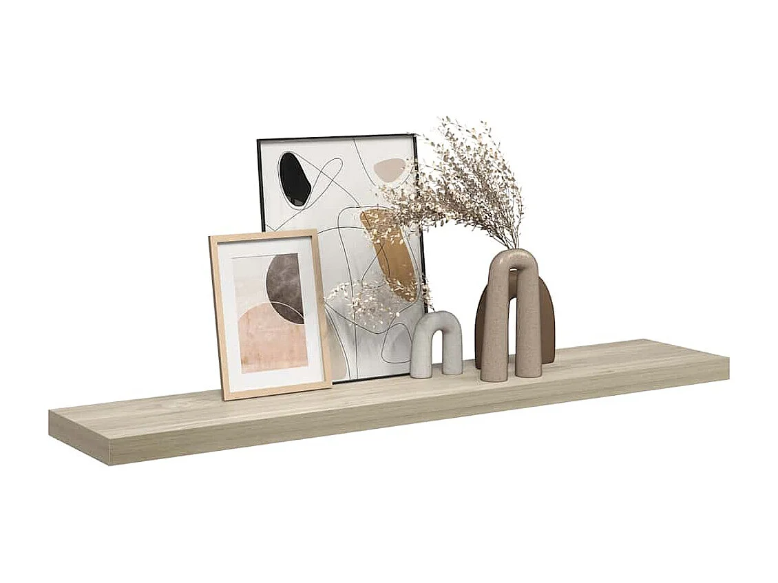 Étagère flottante murale chêne 120x23,5x3,8 cm MDF