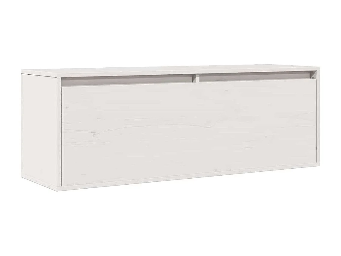 Wandschrank Weiß 100x30x35 cm Massivholz Kiefer