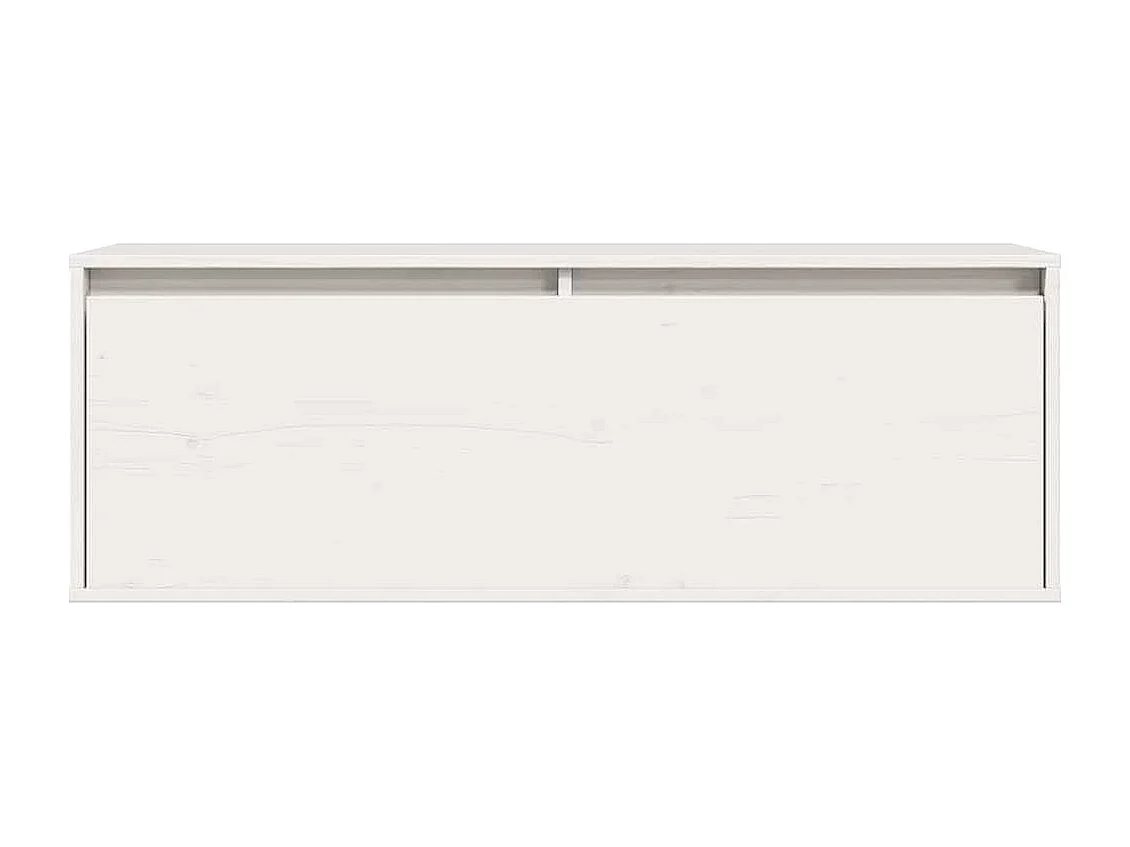 Wandschrank Weiß 100x30x35 cm Massivholz Kiefer