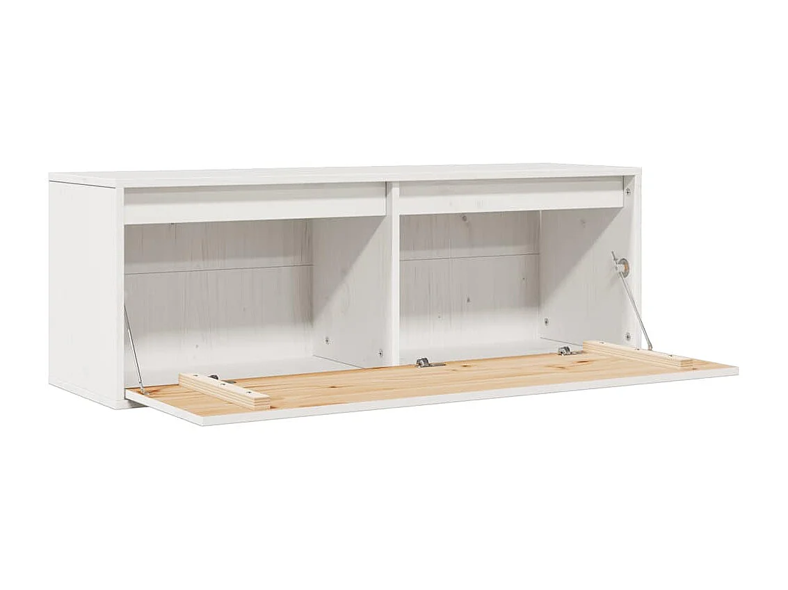 Wandschrank Weiß 100x30x35 cm Massivholz Kiefer