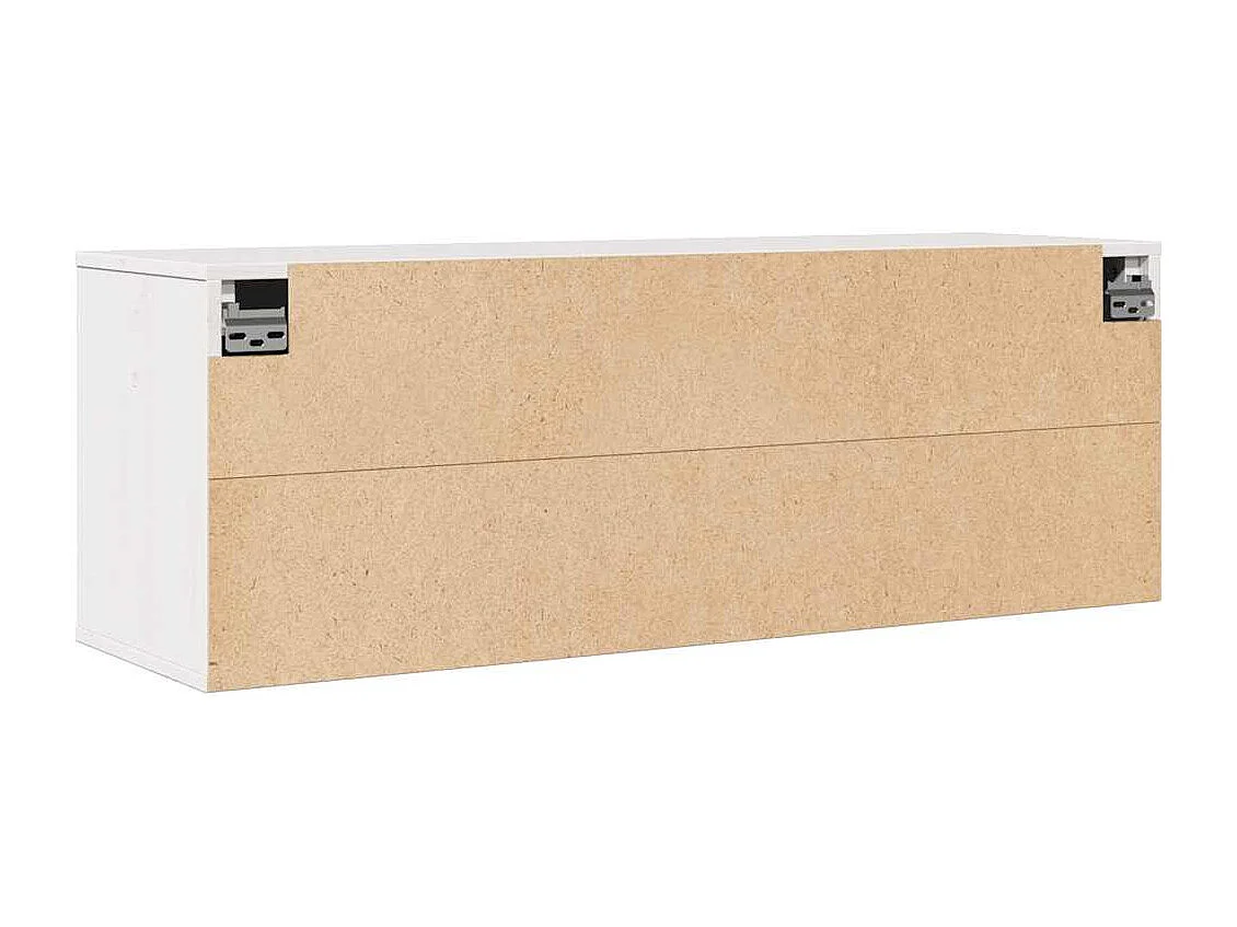 Wandschrank Weiß 100x30x35 cm Massivholz Kiefer