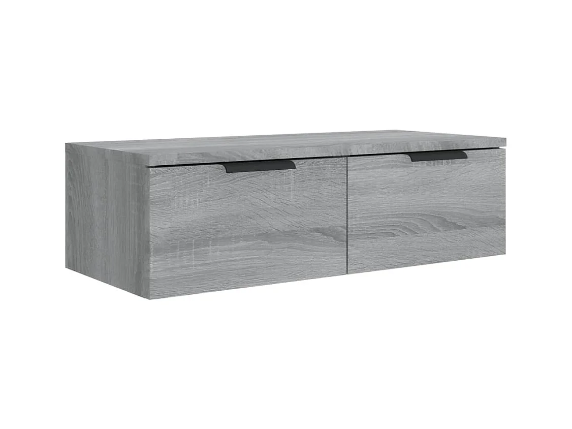 Armarios de pared 2 uds contrachapada gris Sonoma 68x30x20 cm