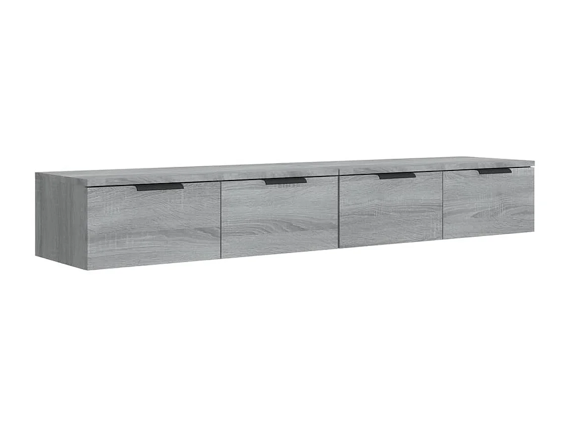 Wandkasten 2 st 68x30x20 cm bewerkt hout grijs sonoma eiken