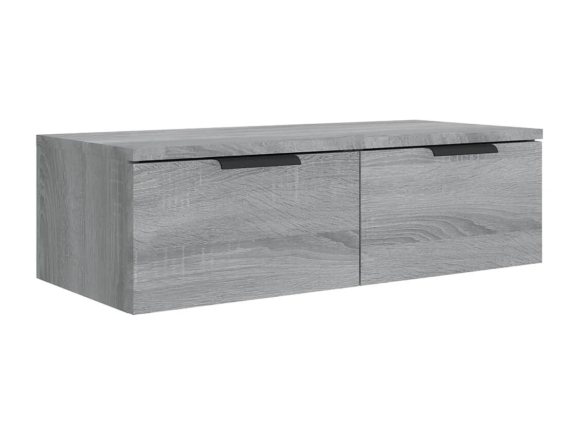 Wandkasten 2 st 68x30x20 cm bewerkt hout grijs sonoma eiken