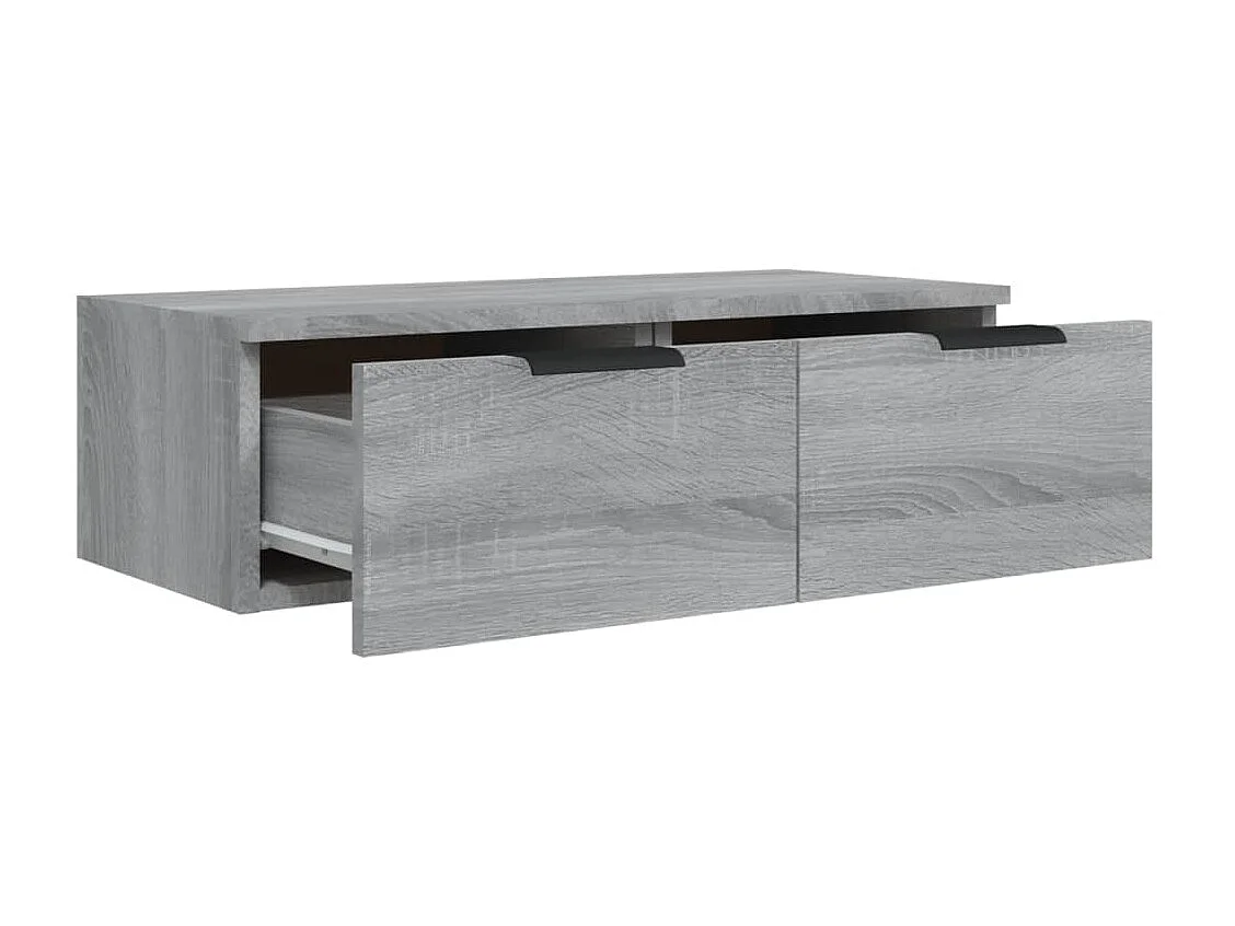 Wandkasten 2 st 68x30x20 cm bewerkt hout grijs sonoma eiken