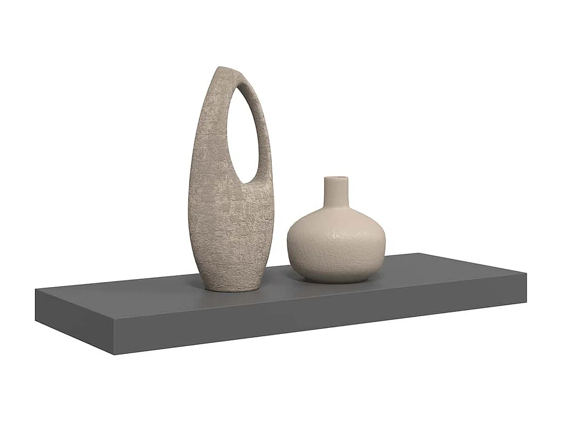 Étagère murale flottante Gris brillant 60x23,5x3,8 cm MDF