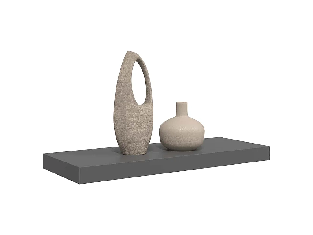 Étagère murale flottante Gris brillant 60x23,5x3,8 cm MDF