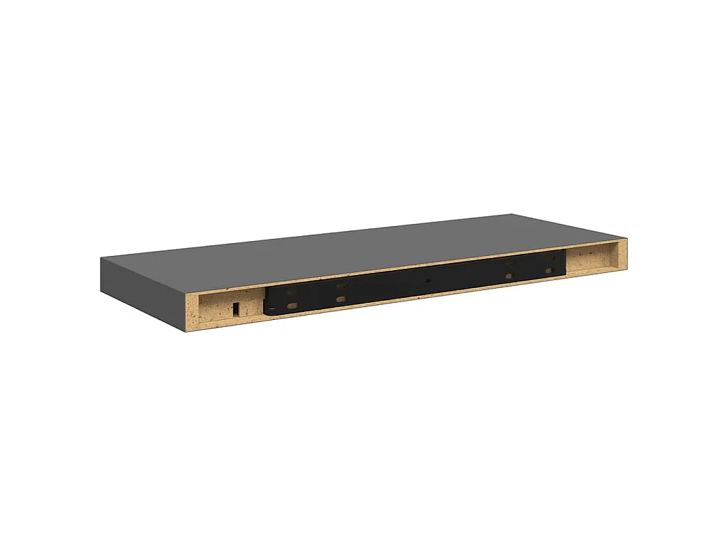 Étagère murale flottante Gris brillant 60x23,5x3,8 cm MDF