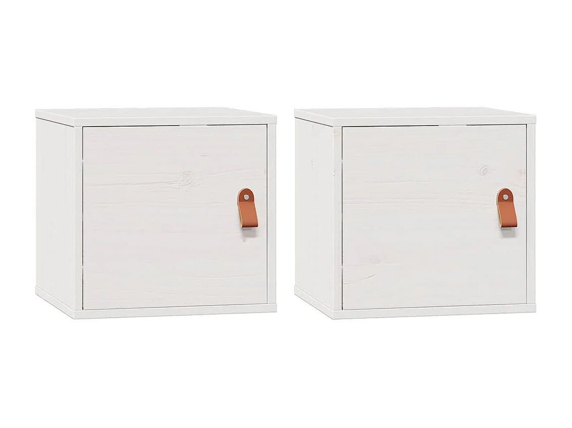 Armários de parede 2 pcs 31,5x30x30 cm pinho maciço branco