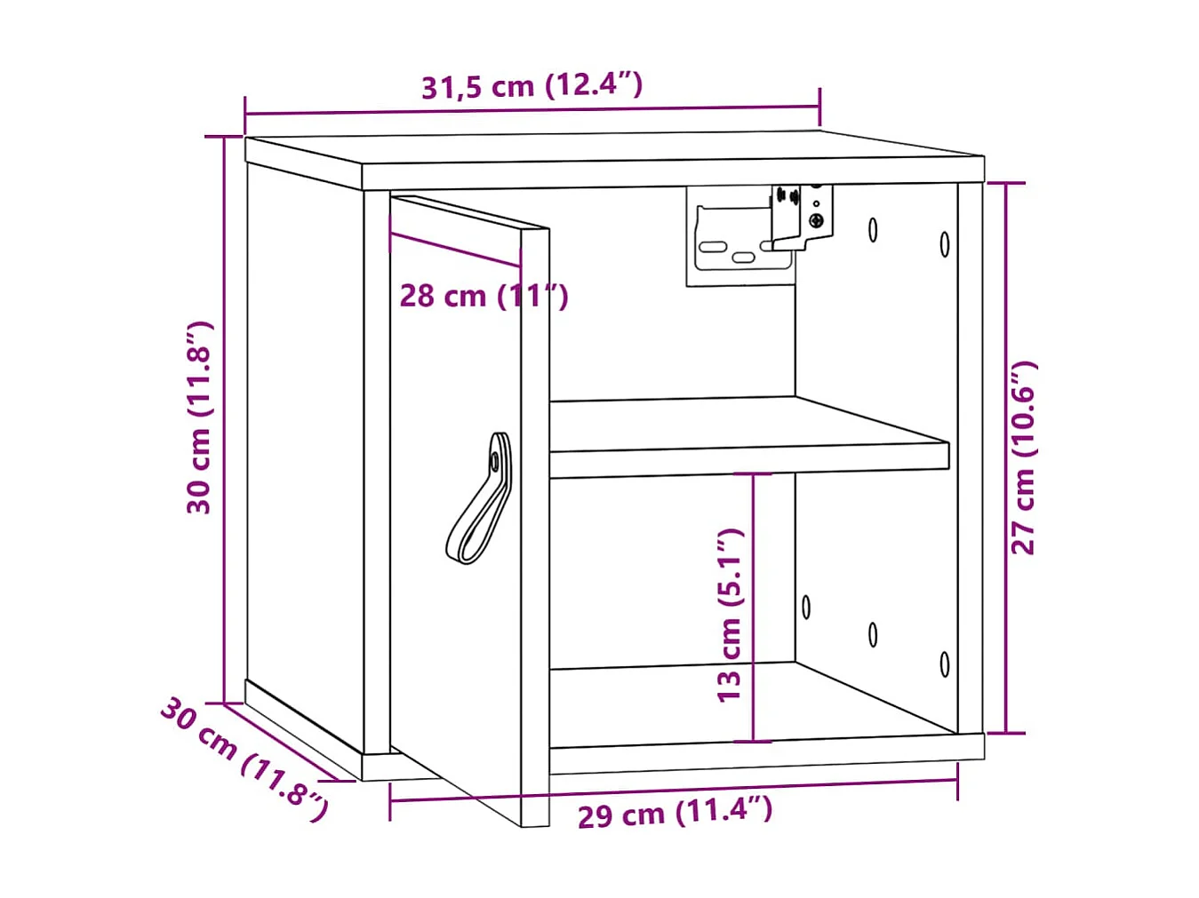 Armários de parede 2 pcs 31,5x30x30 cm pinho maciço branco