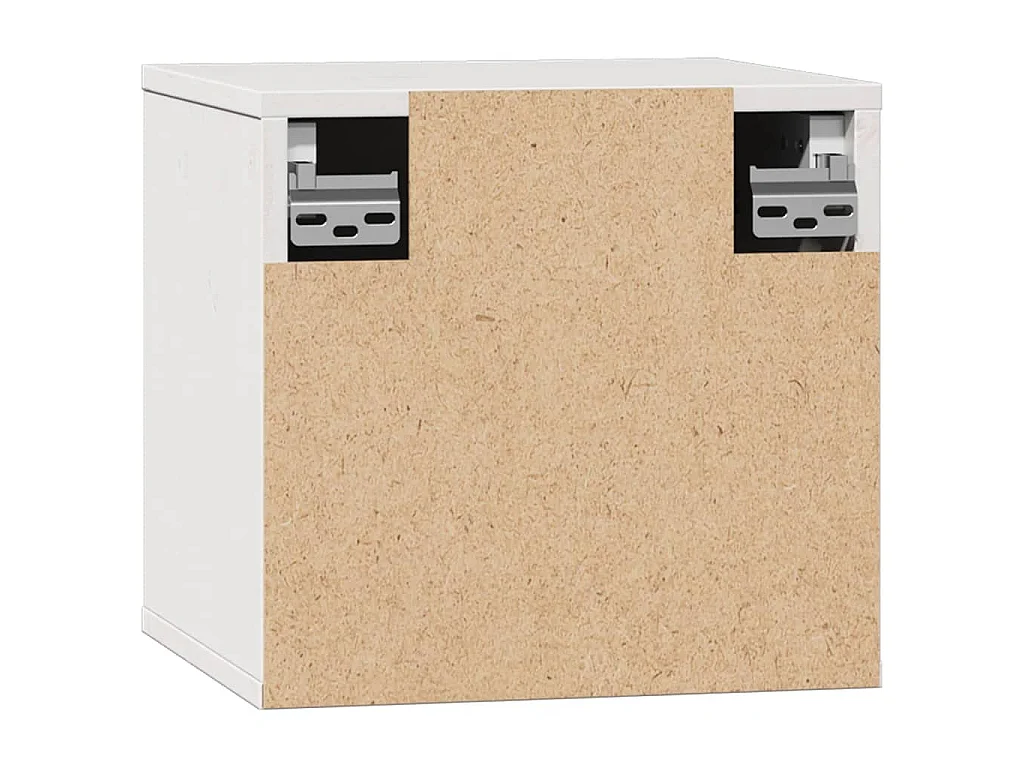 Wandkasten 2 st 31,5x30x30 cm massief grenenhout wit