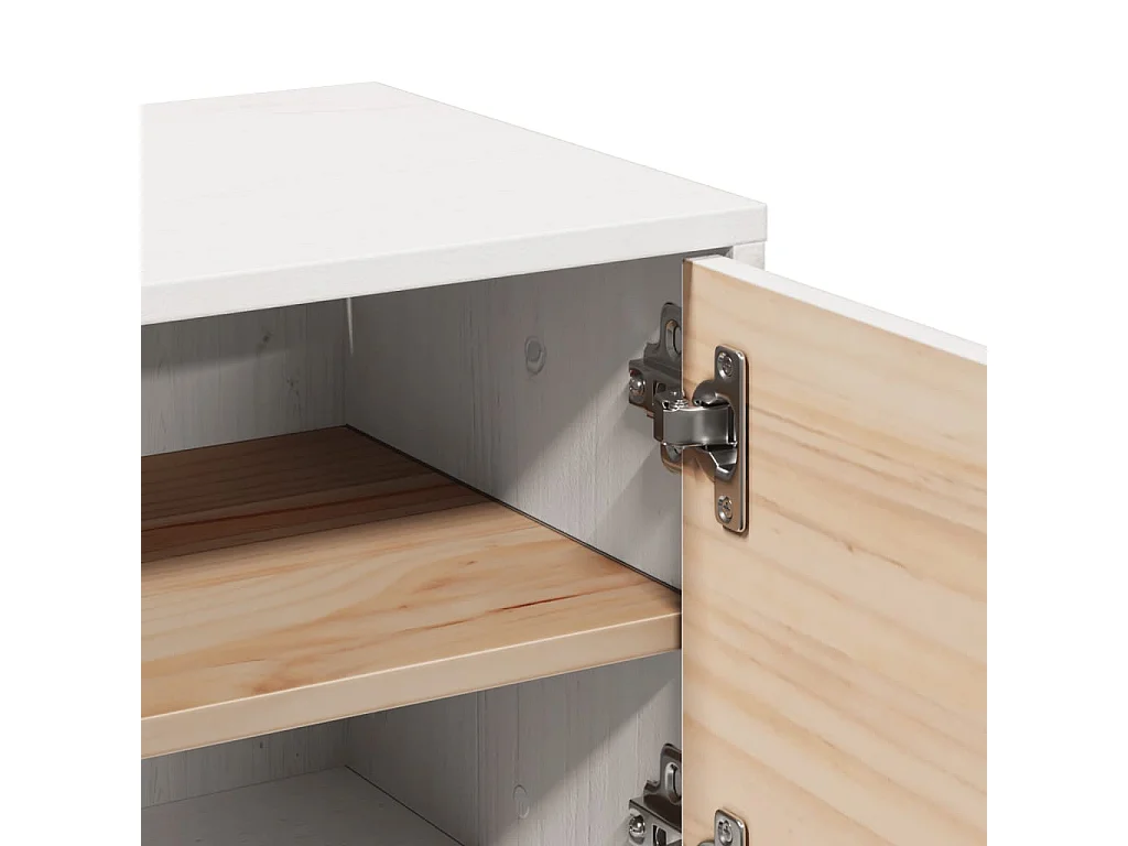 Wandkasten 2 st 31,5x30x30 cm massief grenenhout wit