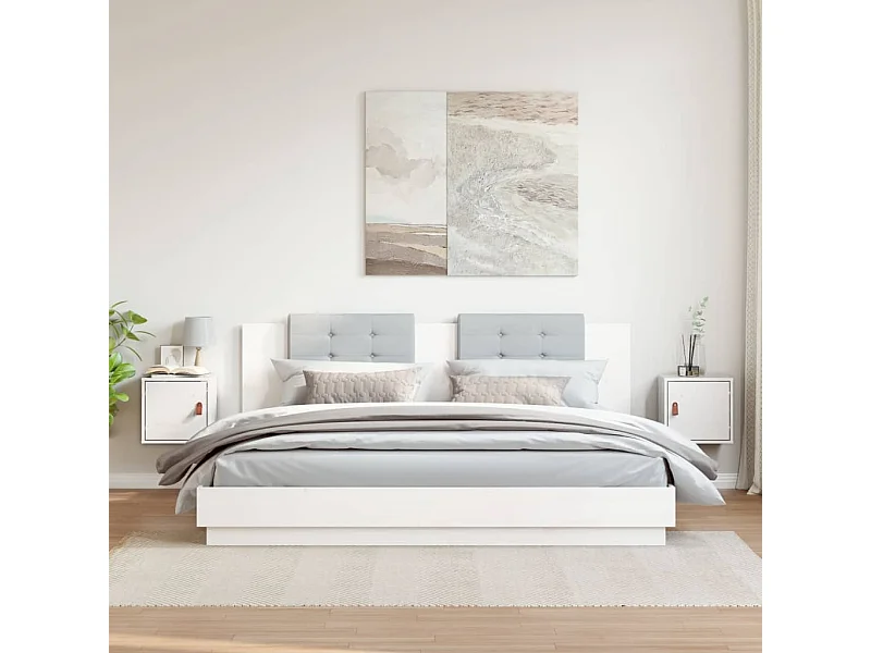 Wandschränke 2 Stk. Weiß 31,5x30x30 cm Massivholz Kiefer