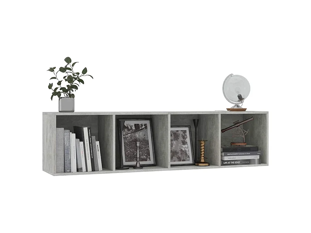 Bücherregal/TV-Schrank Betongrau 143×30×36 cm