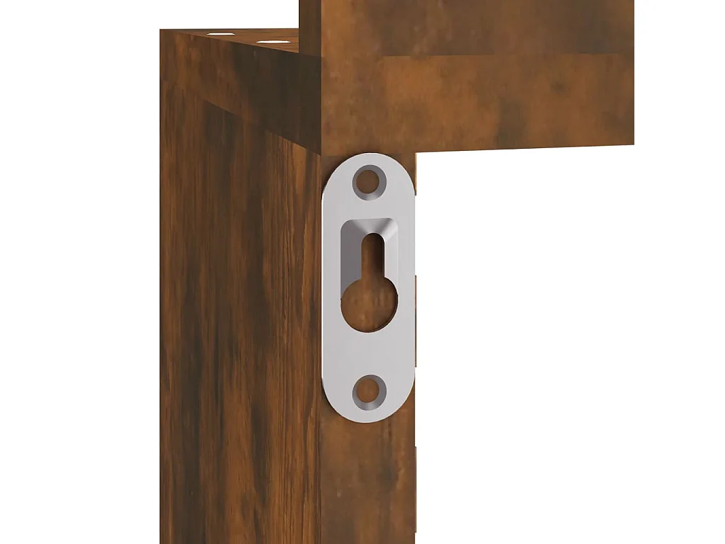 Hoekwandschap 20x20x127,5 cm bewerkt hout gerookt eikenkleurig