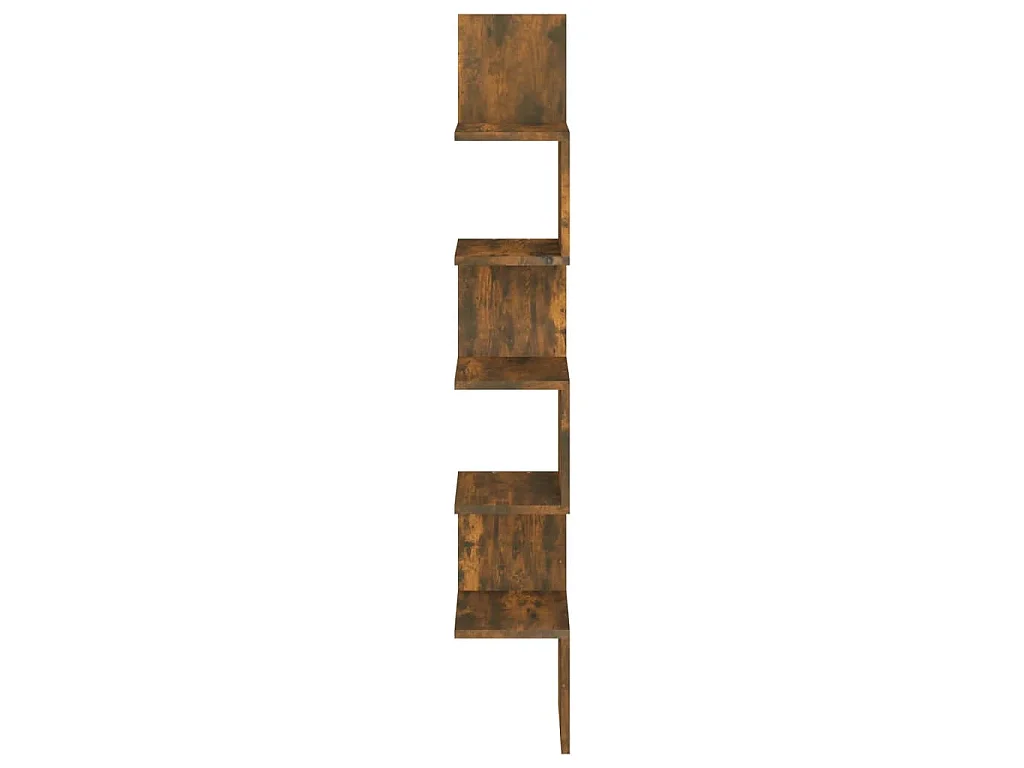 Mensola Muro Angolo Rovere Fumo 20x20x127,5cm Truciolato